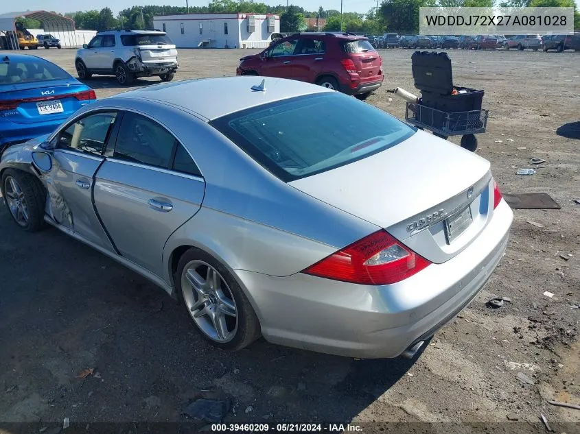 2007 Mercedes-Benz Cls 550 VIN: WDDDJ72X27A081028 Lot: 39460209