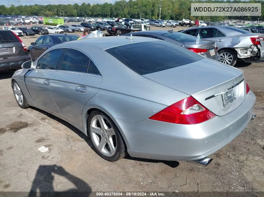 2007 Mercedes-Benz Cls 550 VIN: WDDDJ72X27A086925 Lot: 40376004