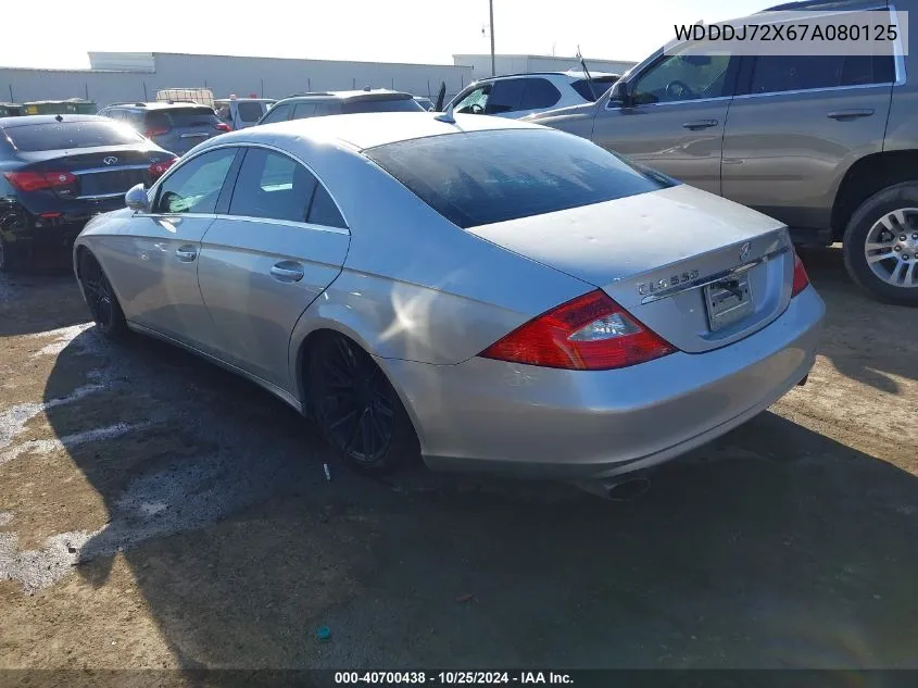 2007 Mercedes-Benz Cls 550 VIN: WDDDJ72X67A080125 Lot: 40700438