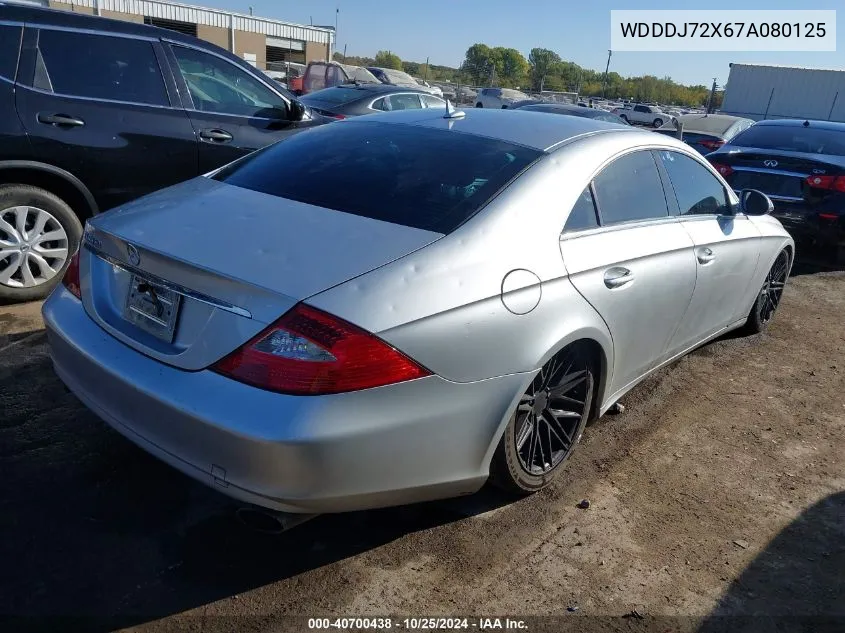 2007 Mercedes-Benz Cls 550 VIN: WDDDJ72X67A080125 Lot: 40700438