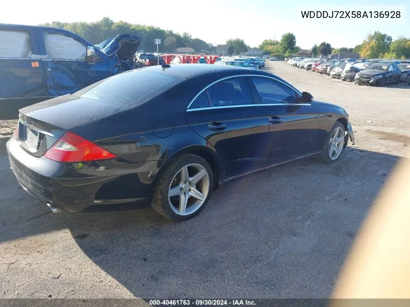 2008 Mercedes-Benz Cls 550 VIN: WDDDJ72X58A136928 Lot: 40461763