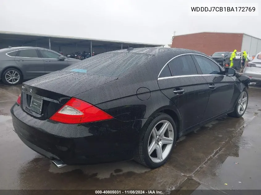 2011 Mercedes-Benz Cls 550 VIN: WDDDJ7CB1BA172769 Lot: 40805031