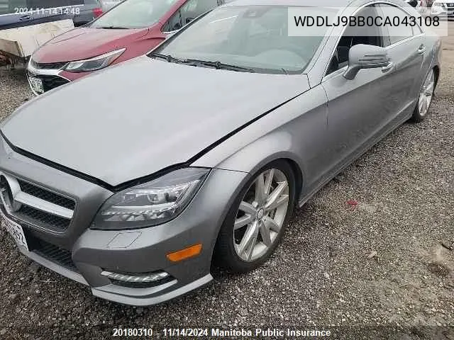 2012 Mercedes Benz Cls550 4Matic VIN: WDDLJ9BB0CA043108 Lot: 20180310