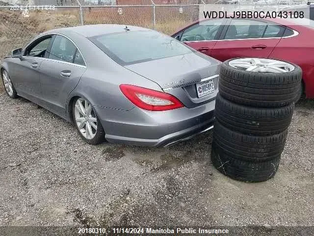 2012 Mercedes Benz Cls550 4Matic VIN: WDDLJ9BB0CA043108 Lot: 20180310