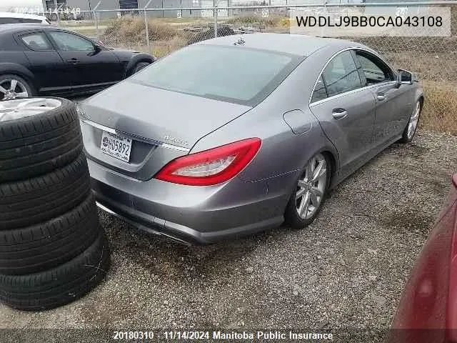 2012 Mercedes Benz Cls550 4Matic VIN: WDDLJ9BB0CA043108 Lot: 20180310