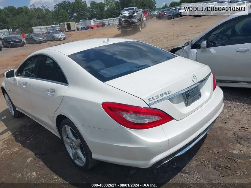 2012 Mercedes-Benz Cls 550 VIN: WDDLJ7DB8CA010603 Lot: 40002627