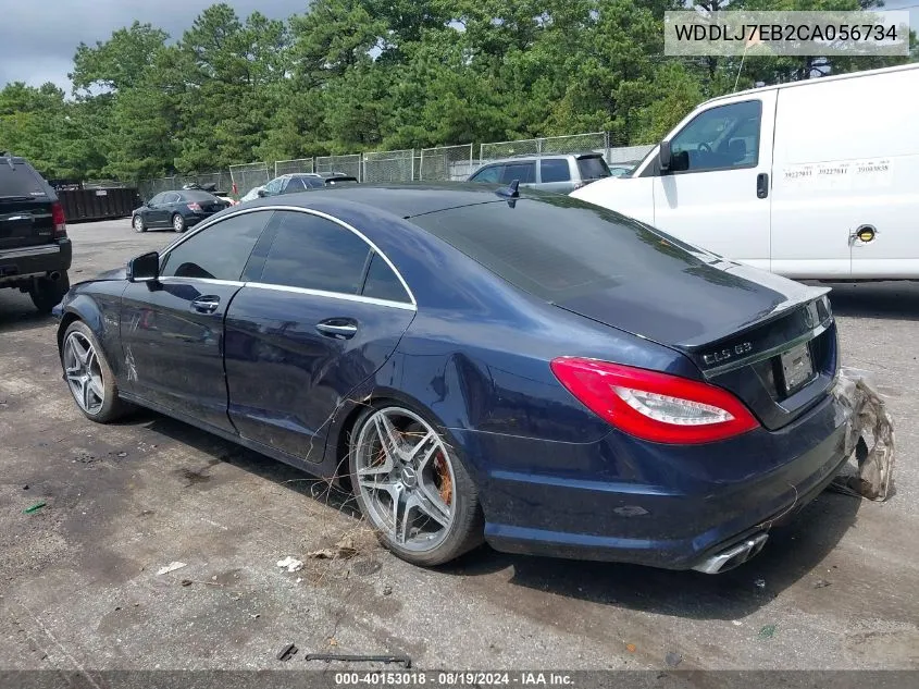 2012 Mercedes-Benz Cls 63 Amg VIN: WDDLJ7EB2CA056734 Lot: 40153018