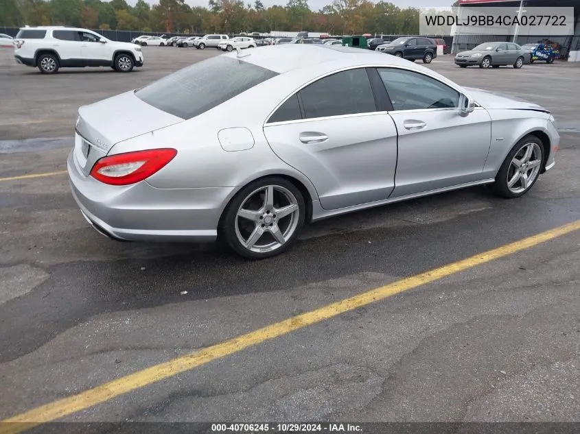 2012 Mercedes-Benz Cls 550 4Matic VIN: WDDLJ9BB4CA027722 Lot: 40706245