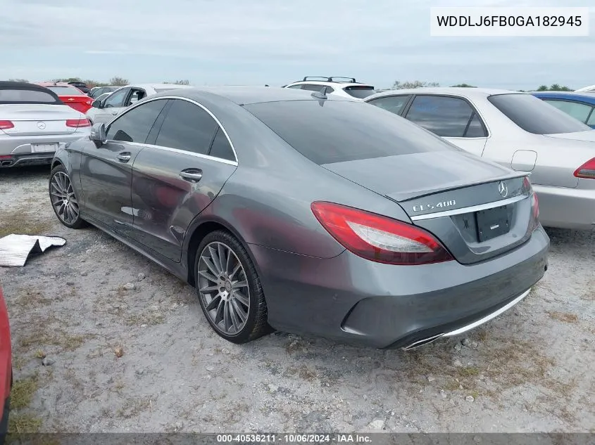 2016 Mercedes-Benz Cls 400 VIN: WDDLJ6FB0GA182945 Lot: 40536211