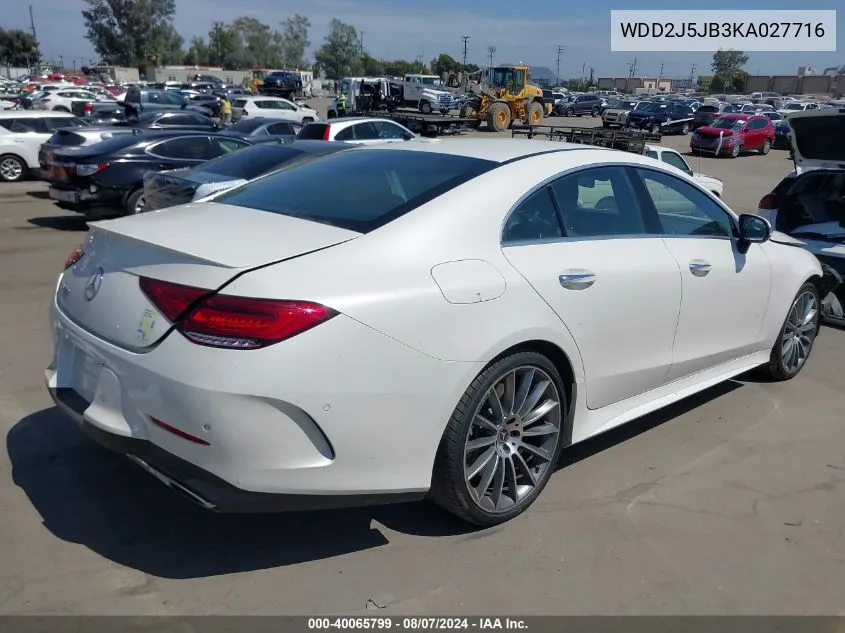 2019 Mercedes-Benz Cls 450 VIN: WDD2J5JB3KA027716 Lot: 40065799