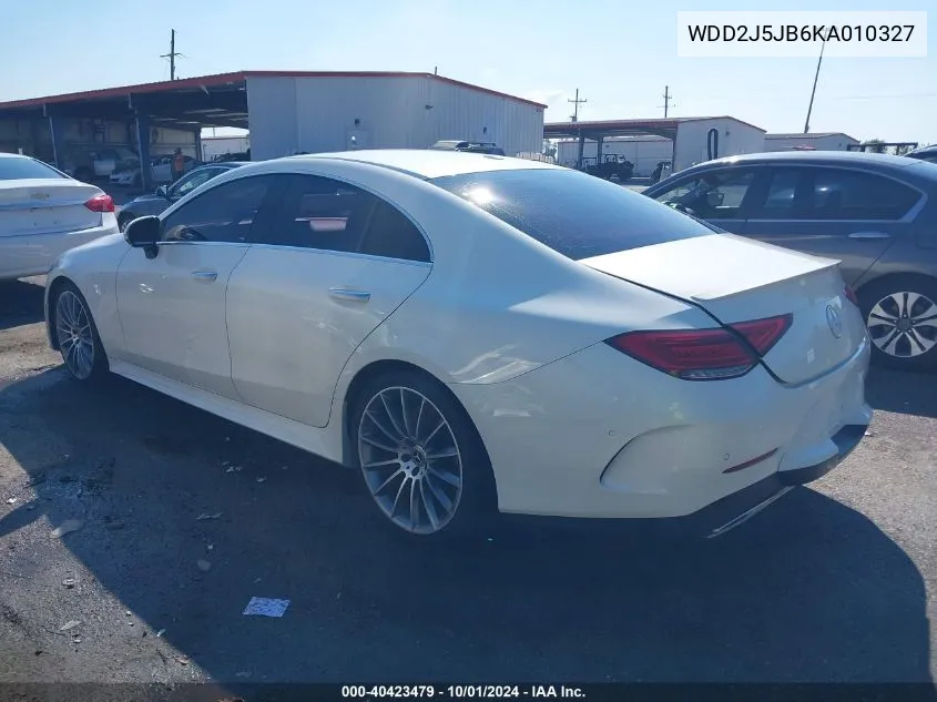 2019 Mercedes-Benz Cls 450 450 VIN: WDD2J5JB6KA010327 Lot: 40423479