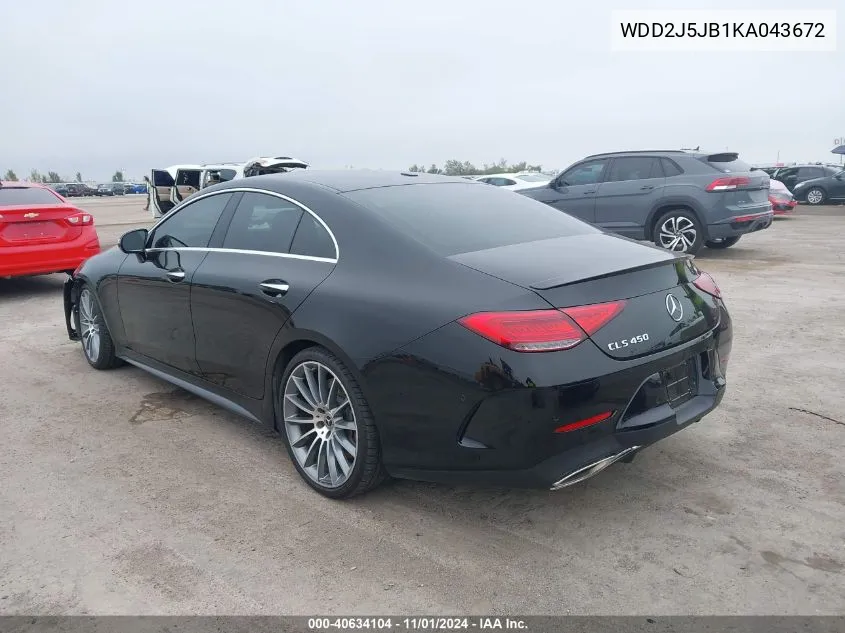 2019 Mercedes-Benz Cls 450 VIN: WDD2J5JB1KA043672 Lot: 40634104