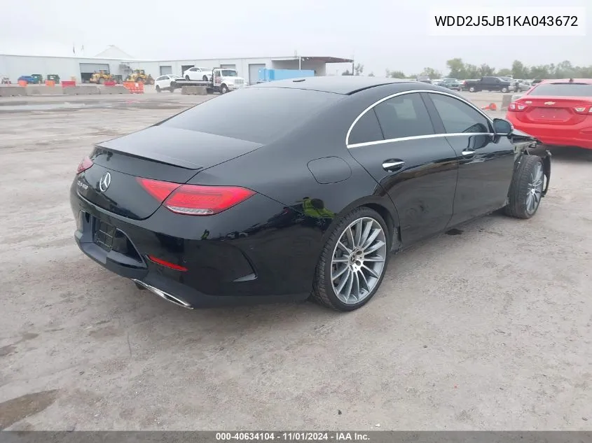 2019 Mercedes-Benz Cls 450 VIN: WDD2J5JB1KA043672 Lot: 40634104