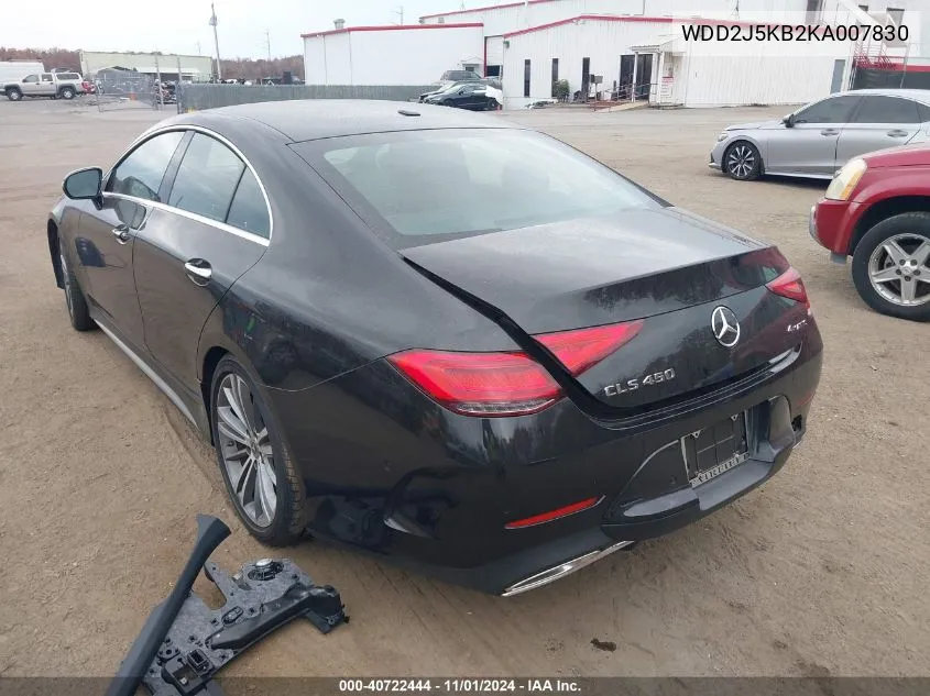 2019 Mercedes-Benz Cls 450 4Matic VIN: WDD2J5KB2KA007830 Lot: 40722444