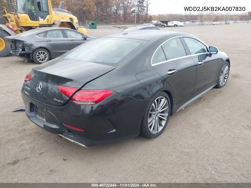 2019 Mercedes-Benz Cls 450 4Matic VIN: WDD2J5KB2KA007830 Lot: 40722444