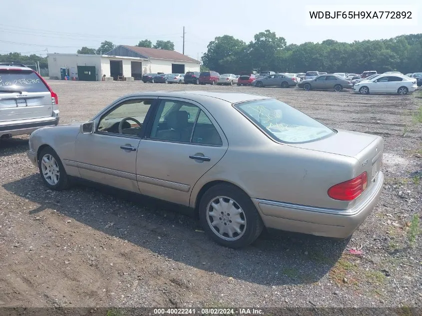 1999 Mercedes-Benz E 320 VIN: WDBJF65H9XA772892 Lot: 40022241