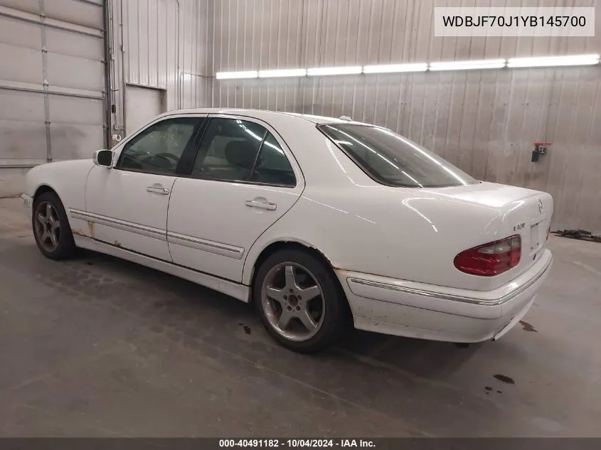 2000 Mercedes-Benz E 430 VIN: WDBJF70J1YB145700 Lot: 40491182