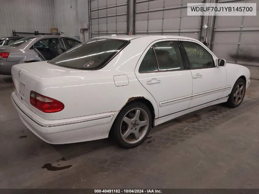 2000 Mercedes-Benz E 430 VIN: WDBJF70J1YB145700 Lot: 40491182