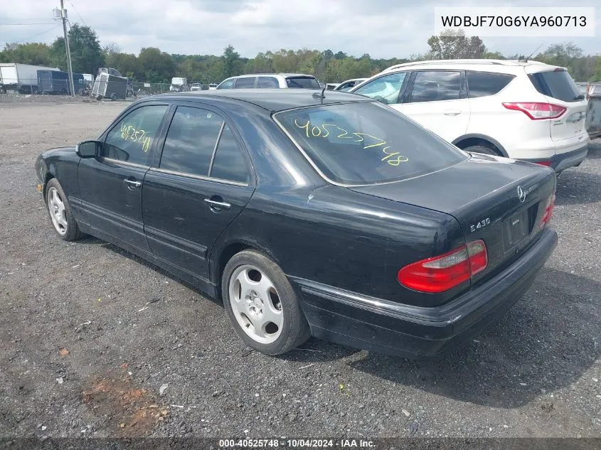 2000 Mercedes-Benz E 430 VIN: WDBJF70G6YA960713 Lot: 40525748