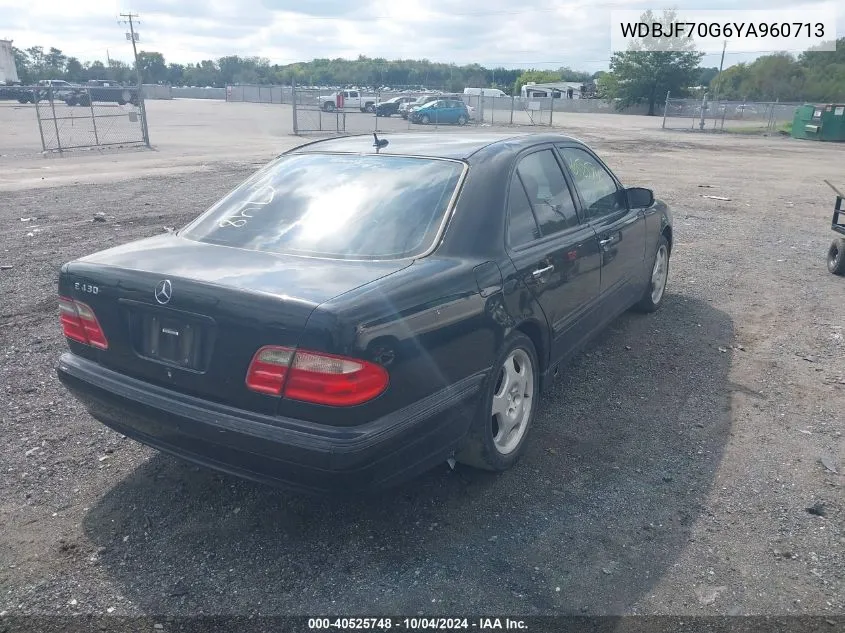 2000 Mercedes-Benz E 430 VIN: WDBJF70G6YA960713 Lot: 40525748