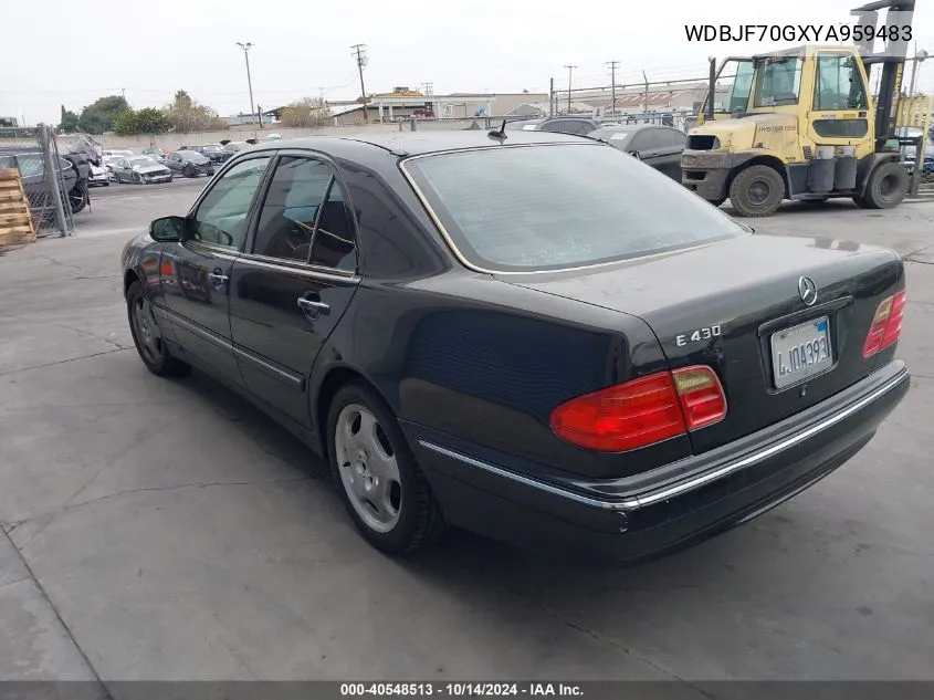 2000 Mercedes-Benz E 430 VIN: WDBJF70GXYA959483 Lot: 40548513