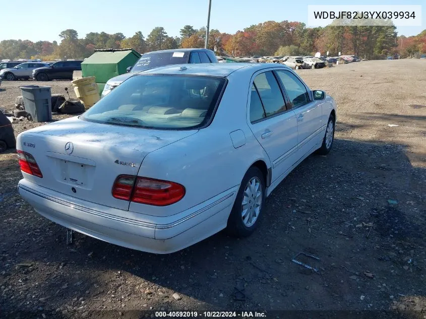 2000 Mercedes-Benz E 320 4M VIN: WDBJF82J3YX039934 Lot: 40592019