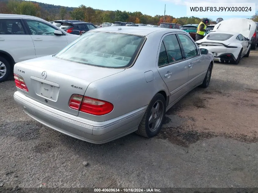 2000 Mercedes-Benz E 430 4M VIN: WDBJF83J9YX030024 Lot: 40609634