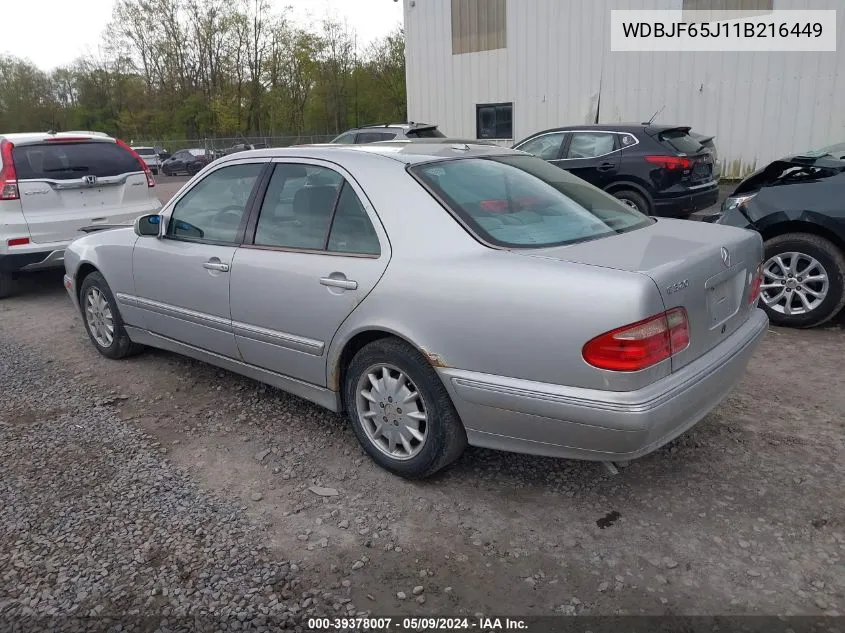 2001 Mercedes-Benz E 320 VIN: WDBJF65J11B216449 Lot: 39378007