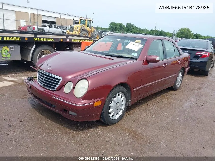 2001 Mercedes-Benz E 320 VIN: WDBJF65J51B178935 Lot: 39562383