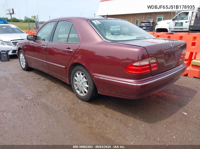 2001 Mercedes-Benz E 320 VIN: WDBJF65J51B178935 Lot: 39562383