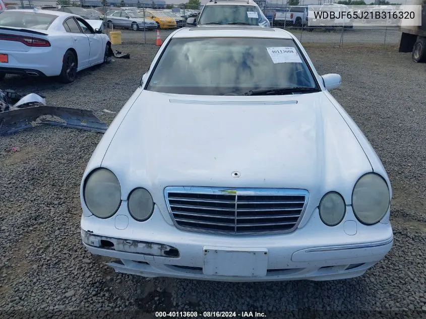 2001 Mercedes-Benz E 320 VIN: WDBJF65J21B316320 Lot: 40113608