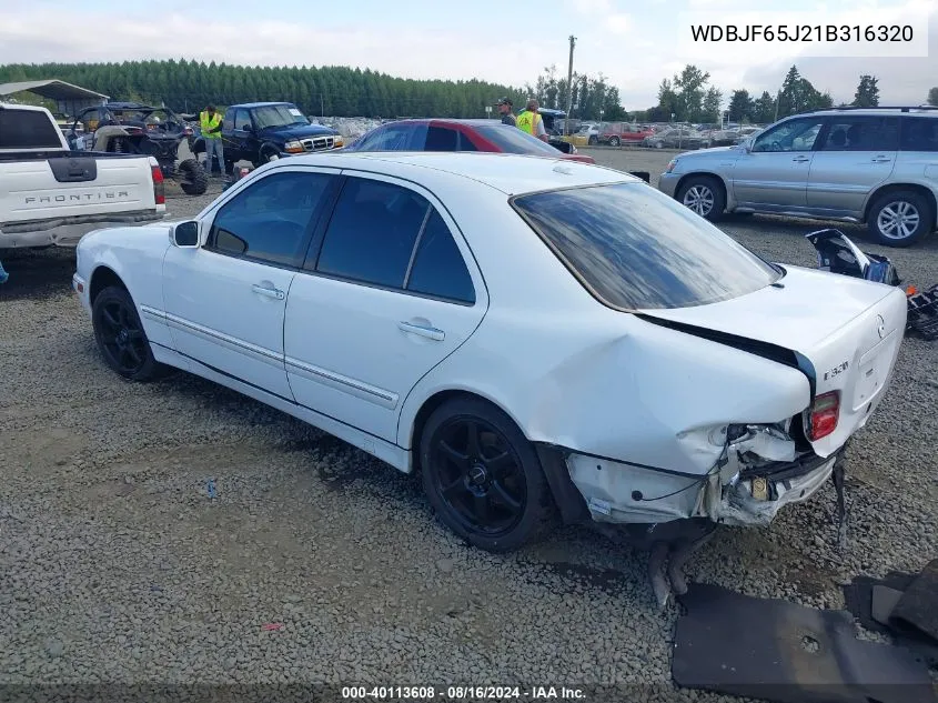 2001 Mercedes-Benz E 320 VIN: WDBJF65J21B316320 Lot: 40113608