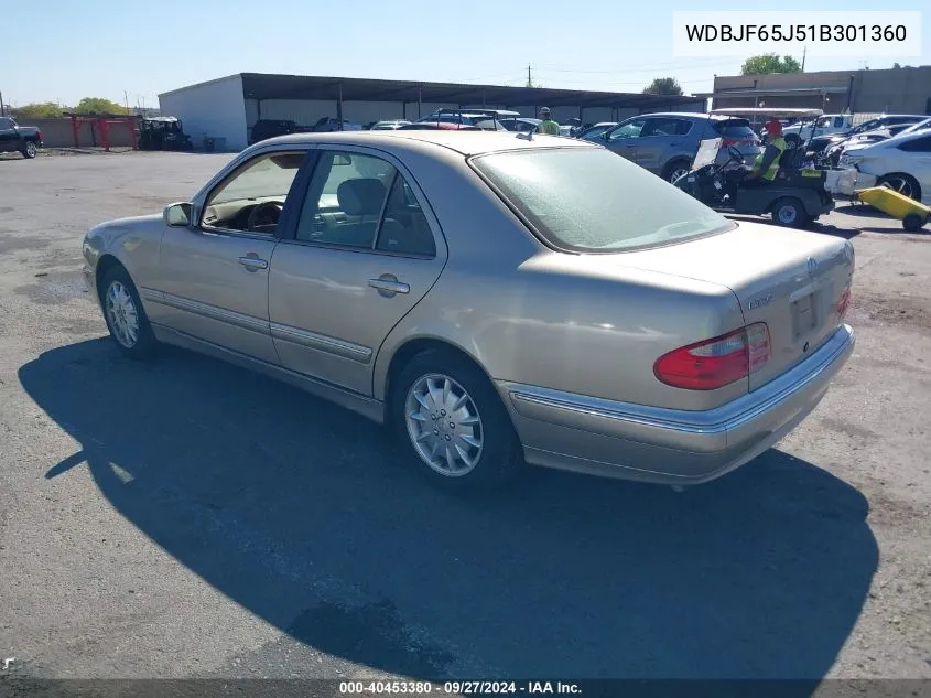 2001 Mercedes-Benz E 320 VIN: WDBJF65J51B301360 Lot: 40453380