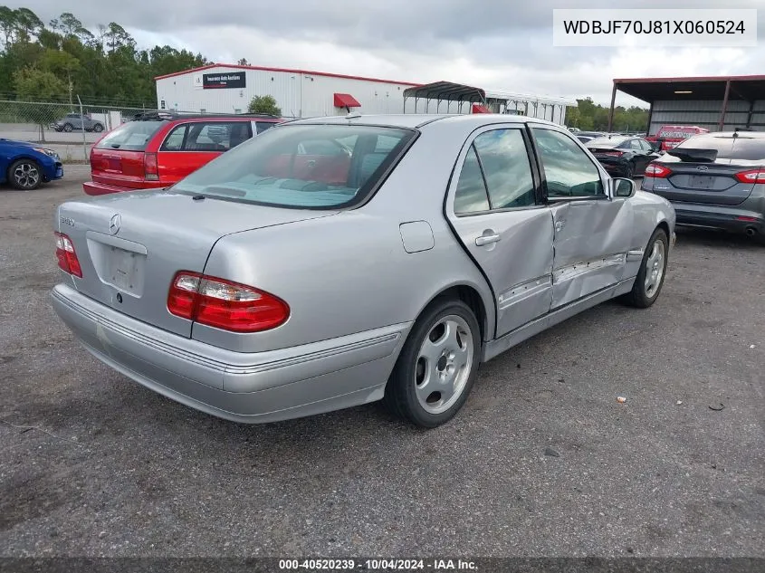 2001 Mercedes-Benz E 430 VIN: WDBJF70J81X060524 Lot: 40520239