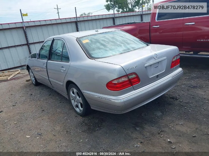 2002 Mercedes-Benz E 430 Special Edition VIN: WDBJF70J92B478279 Lot: 40242816