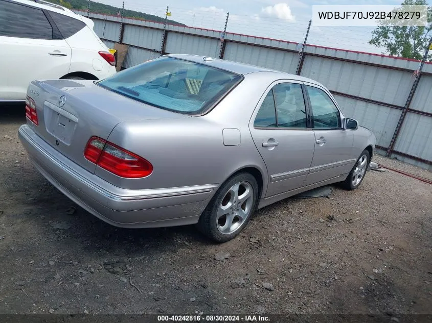 2002 Mercedes-Benz E 430 Special Edition VIN: WDBJF70J92B478279 Lot: 40242816