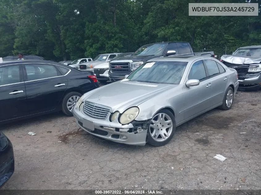 2003 Mercedes-Benz E 500 VIN: WDBUF70J53A245729 Lot: 39572022