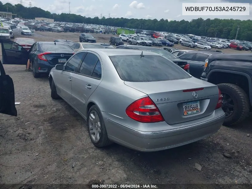 2003 Mercedes-Benz E 500 VIN: WDBUF70J53A245729 Lot: 39572022