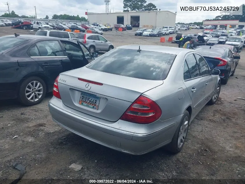 2003 Mercedes-Benz E 500 VIN: WDBUF70J53A245729 Lot: 39572022