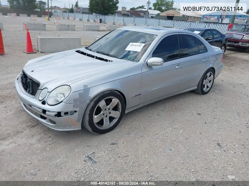 2003 Mercedes-Benz E 500 VIN: WDBUF70J73A251144 Lot: 40142182