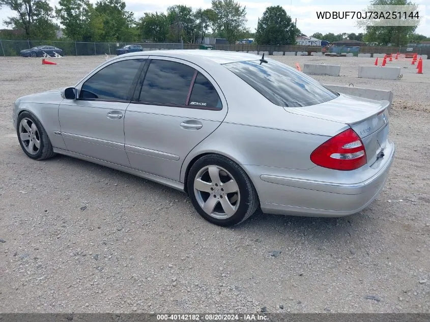 2003 Mercedes-Benz E 500 VIN: WDBUF70J73A251144 Lot: 40142182