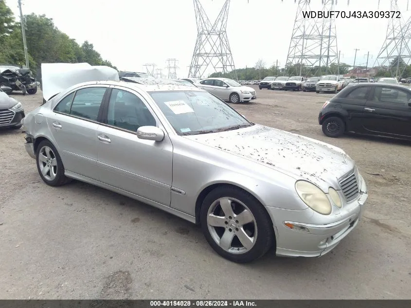 2003 Mercedes-Benz E-Class 5.0L VIN: WDBUF70J43A309372 Lot: 40154028