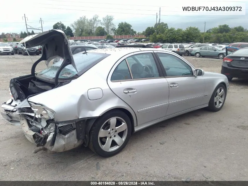 2003 Mercedes-Benz E-Class 5.0L VIN: WDBUF70J43A309372 Lot: 40154028