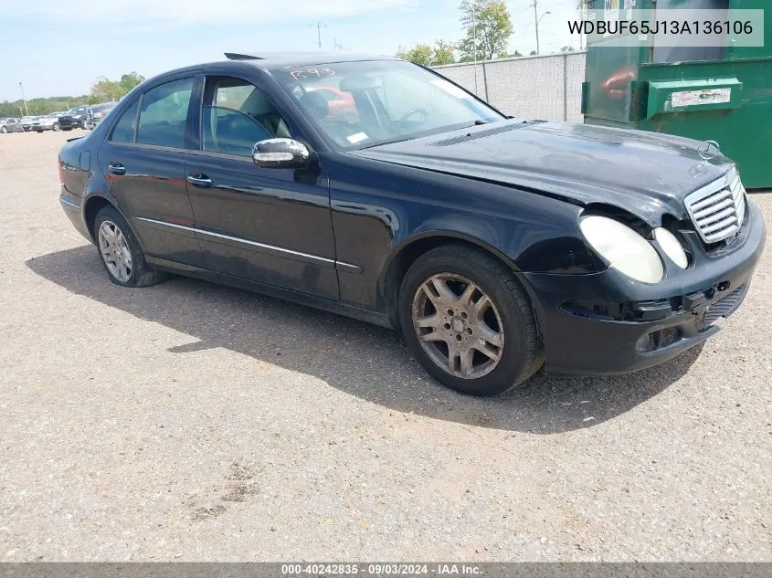 2003 Mercedes-Benz E 320 VIN: WDBUF65J13A136106 Lot: 40242835