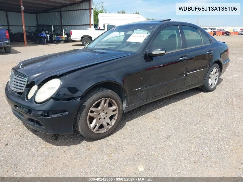 2003 Mercedes-Benz E 320 VIN: WDBUF65J13A136106 Lot: 40242835