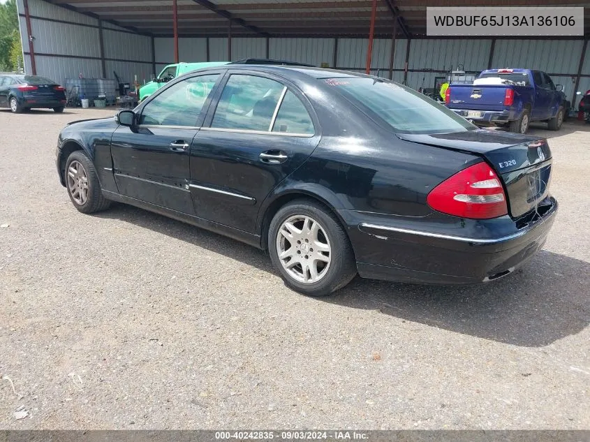 2003 Mercedes-Benz E 320 VIN: WDBUF65J13A136106 Lot: 40242835