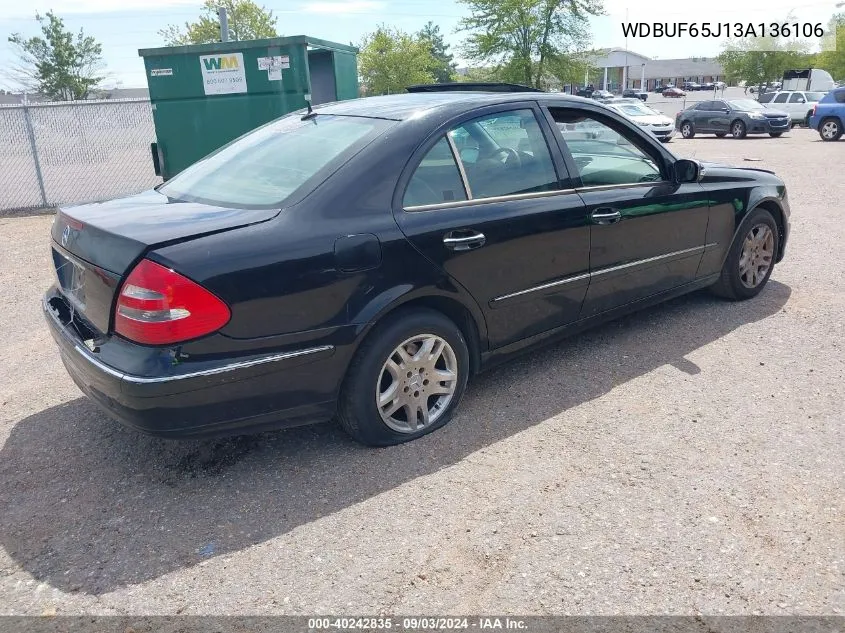 2003 Mercedes-Benz E 320 VIN: WDBUF65J13A136106 Lot: 40242835