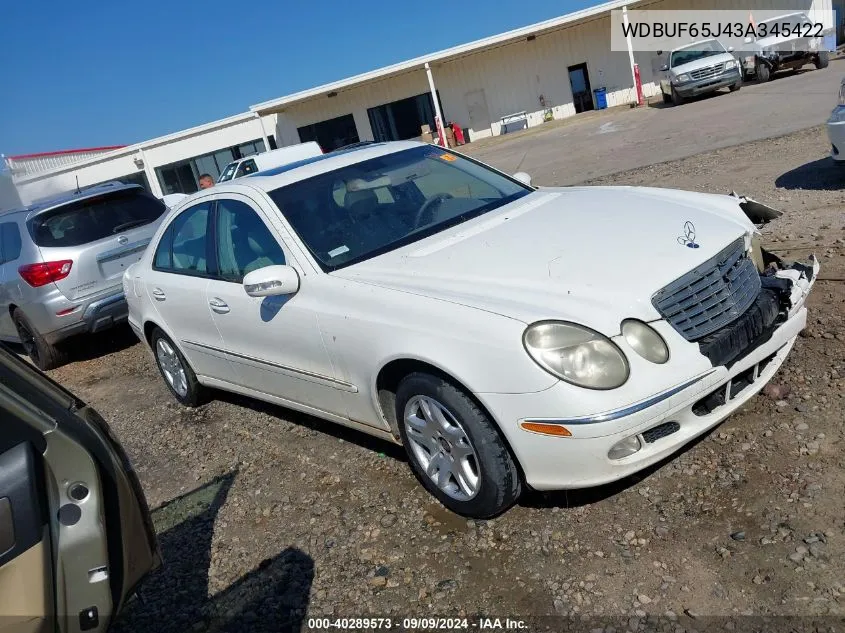 2003 Mercedes-Benz E 320 VIN: WDBUF65J43A345422 Lot: 40289573