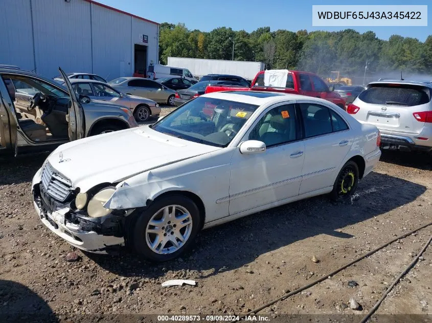 2003 Mercedes-Benz E 320 VIN: WDBUF65J43A345422 Lot: 40289573