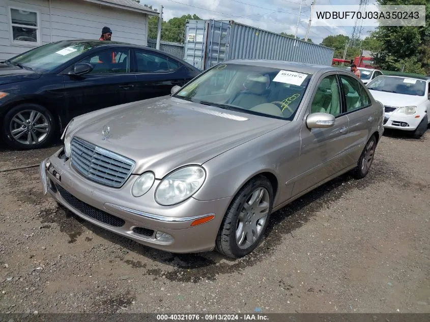 2003 Mercedes-Benz E 500 VIN: WDBUF70J03A350243 Lot: 40321076